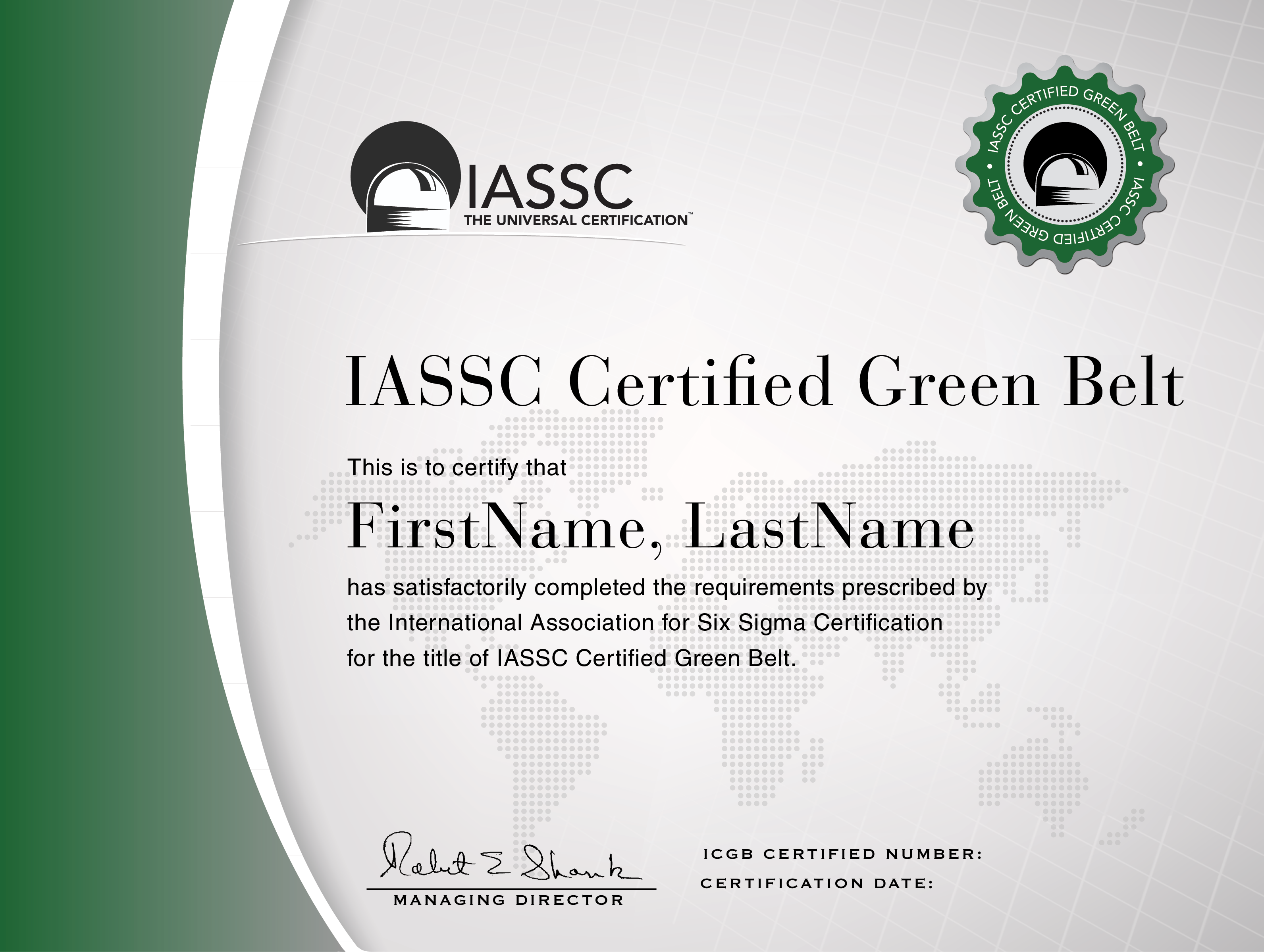 ICGB - IASSC Certified Lean Six Sigma Green Belt Certification - CORE