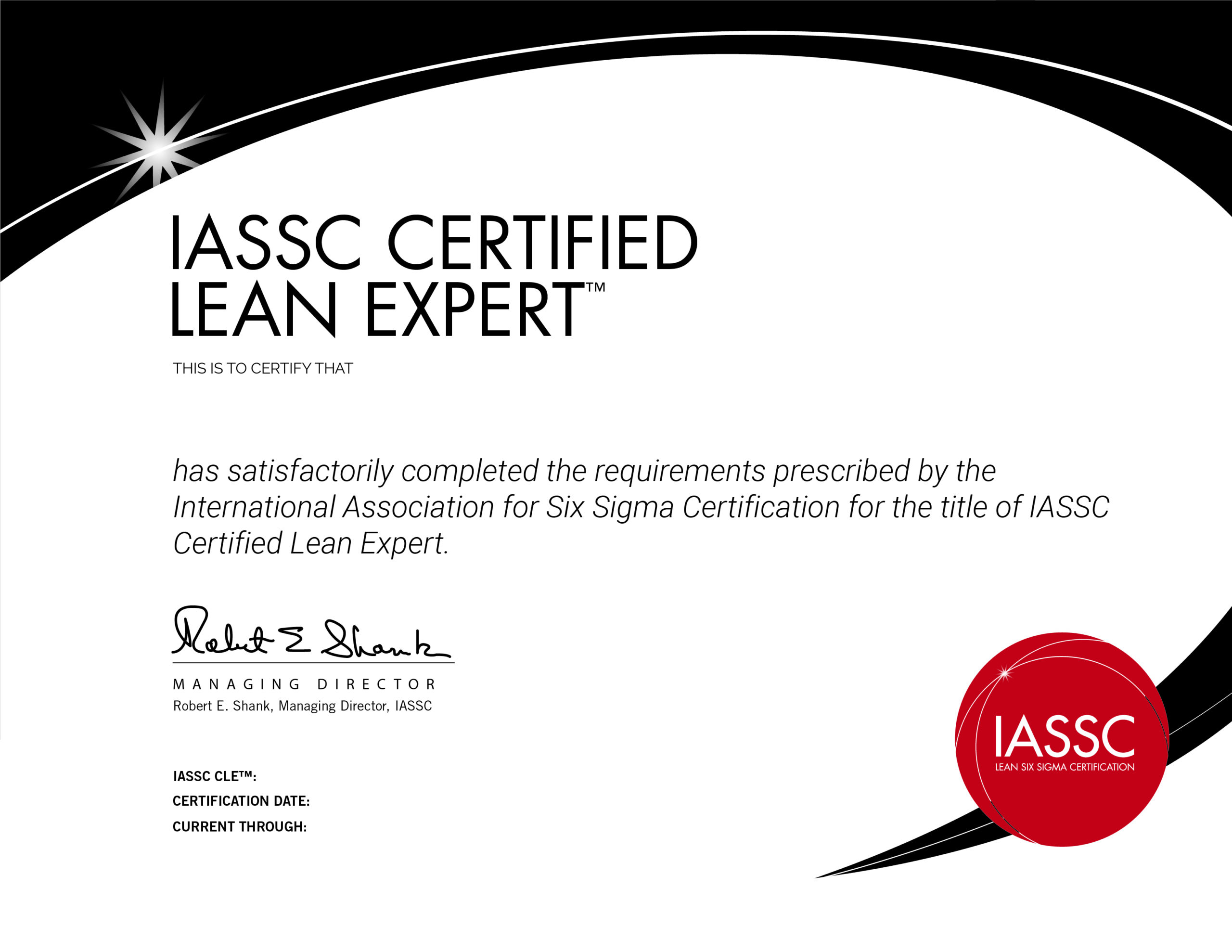 Lean Expert Certification Six Sigma Black Belt Certification IASSC